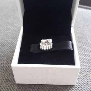 PANDORA Cozy Cat Pillow Charm- Retired